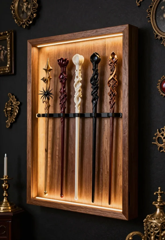 12 Harry Potter Craft Ideas: Magical DIY Decor Projects - 9. Custom Wand Display 1