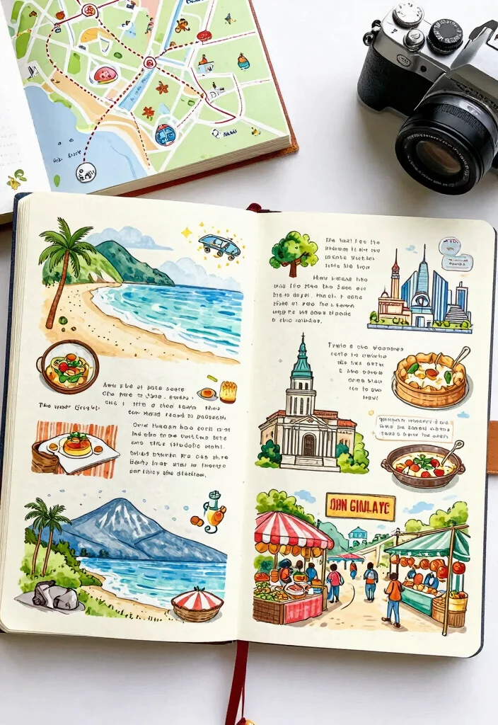 12 Illustrated Journal Ideas Anyone Can Try at Home - 2. Travel Log with Illustrations 1