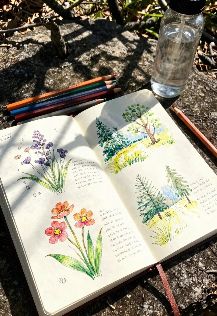 12 Illustrated Journal Ideas Anyone Can Try at Home - 6. Nature Sketching 1