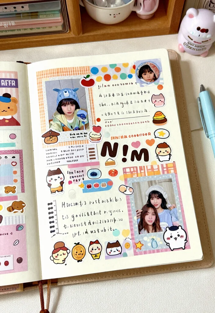 12 Journal Ideas Kawaii Cute and Beginner Friendly - 10. Kawaii Collage Pages 1