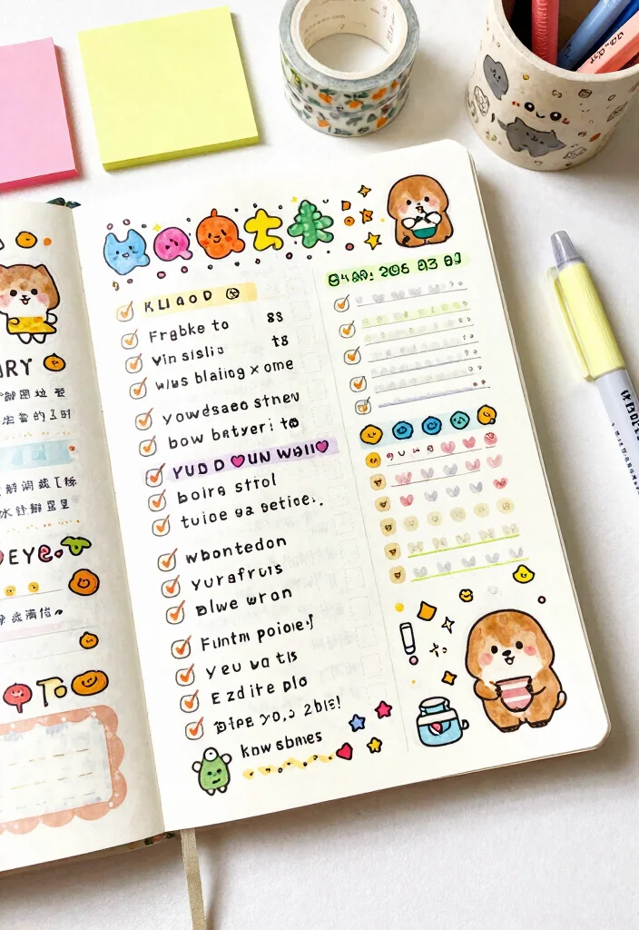 12 Journal Ideas Kawaii Cute and Beginner Friendly - 7. Kawaii Habit Trackers 1