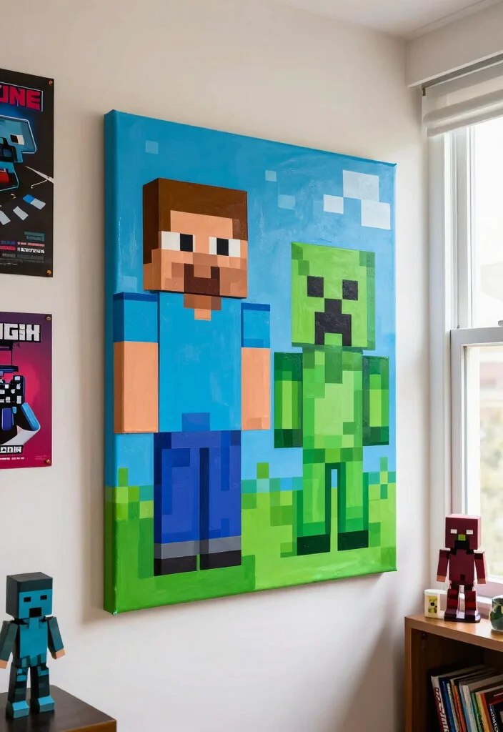 12 Minecraft Craft Ideas Creative DIY for Fans 2 12 Minecraft Craft Ideas Creative DIY for Fans 2. DIY Minecraft Wall Art 0