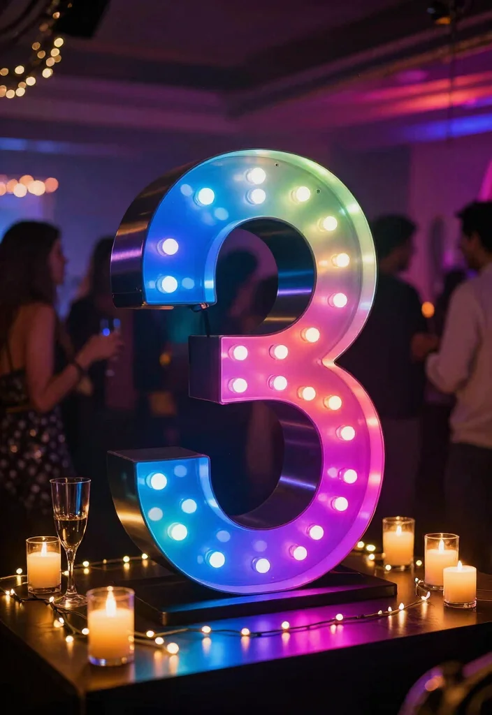 12 Number Decoration Ideas Perfect for Parties and Events - 10. Customized LED Number Displays 1