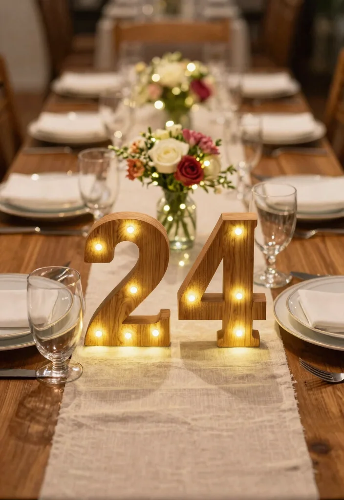 12 Number Decoration Ideas Perfect for Parties and Events - 11. Tabletop Number Centerpieces 1