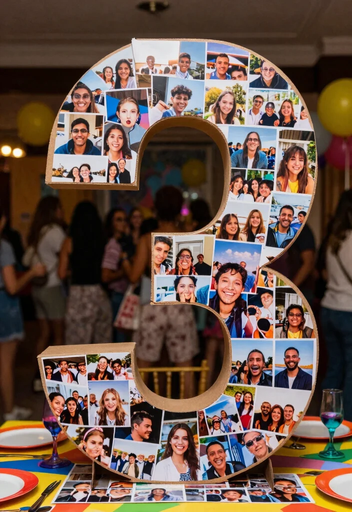 12 Number Decoration Ideas Perfect for Parties and Events - 5. Photo Collage Numbers 1