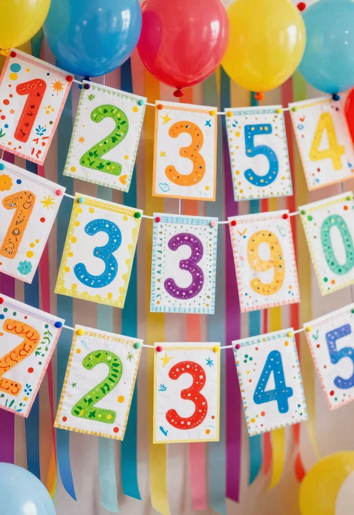 12 Number Decoration Ideas Perfect for Parties and Events - 7. Fabric Number Banners 1