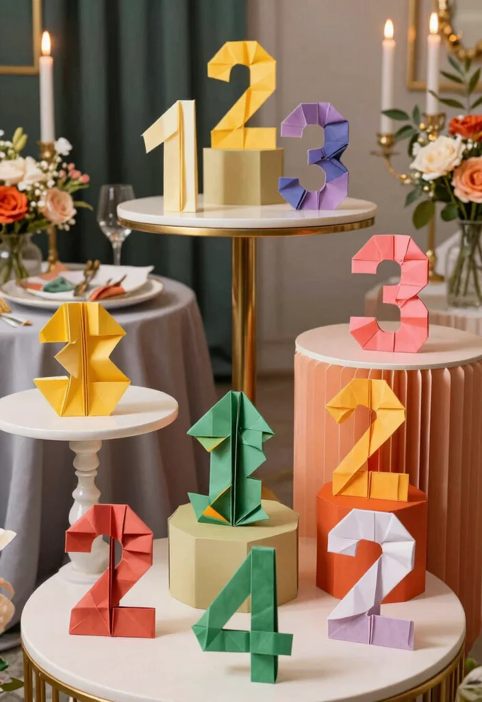 12 Number Decoration Ideas Perfect for Parties and Events - 9. Origami Number Displays 1