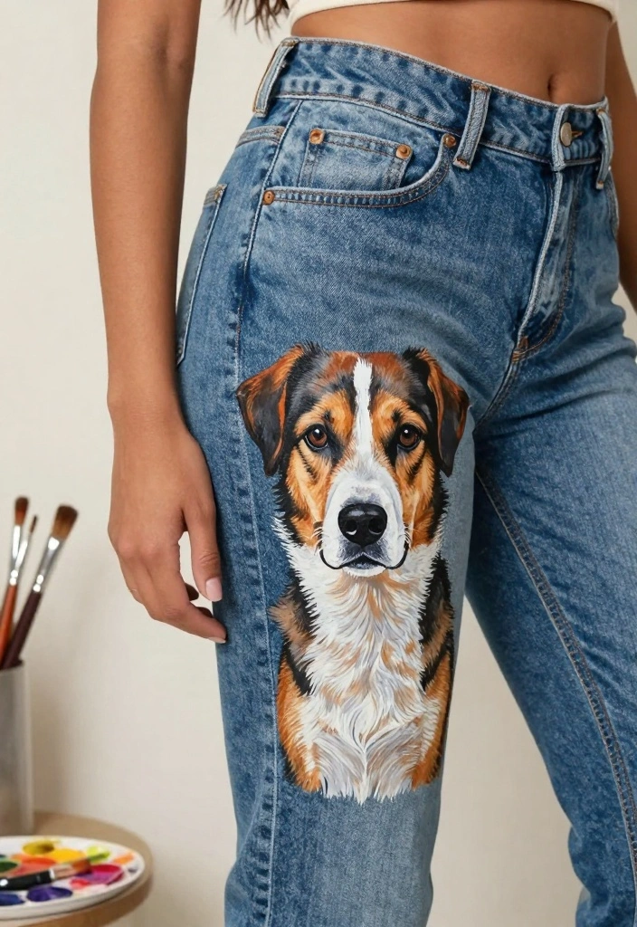 12 Painting Ideas on Pants for Unique Hand Painted Fashion 12 12 Painting Ideas on Pants for Unique Hand Painted Fashion - 12. Pet Portraits 1