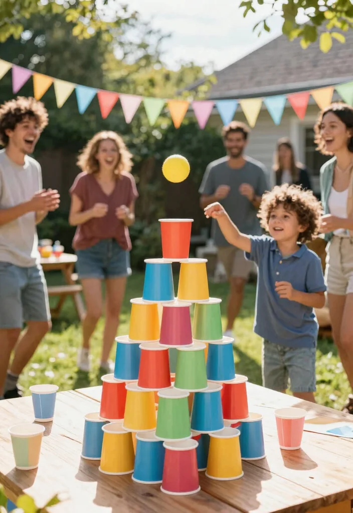 12 Paper Cup Craft Ideas Easy and Low Cost - 6. Cup Game Toss 1