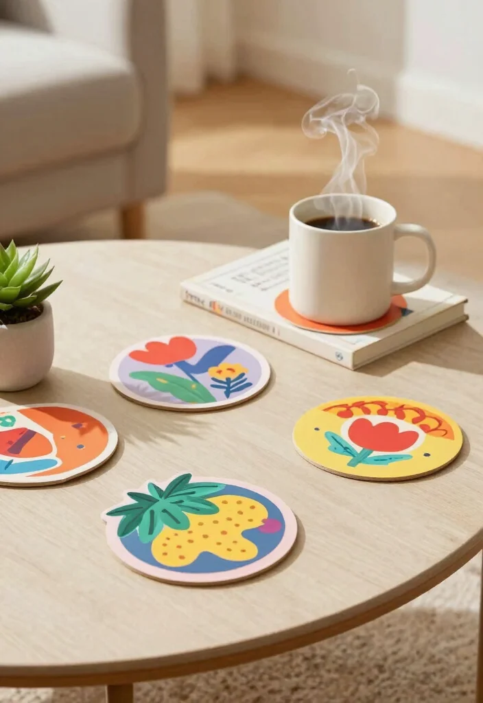 12 Paper Cup Craft Ideas Easy and Low Cost - 8. DIY Cup Coasters 1