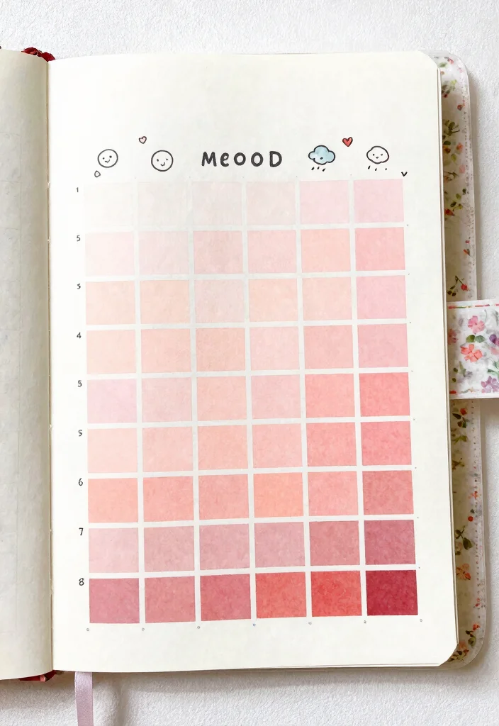 12 Pink Aesthetic Bullet Journal Ideas: Soft and Stylish - 1. Calming Mood Tracker 1