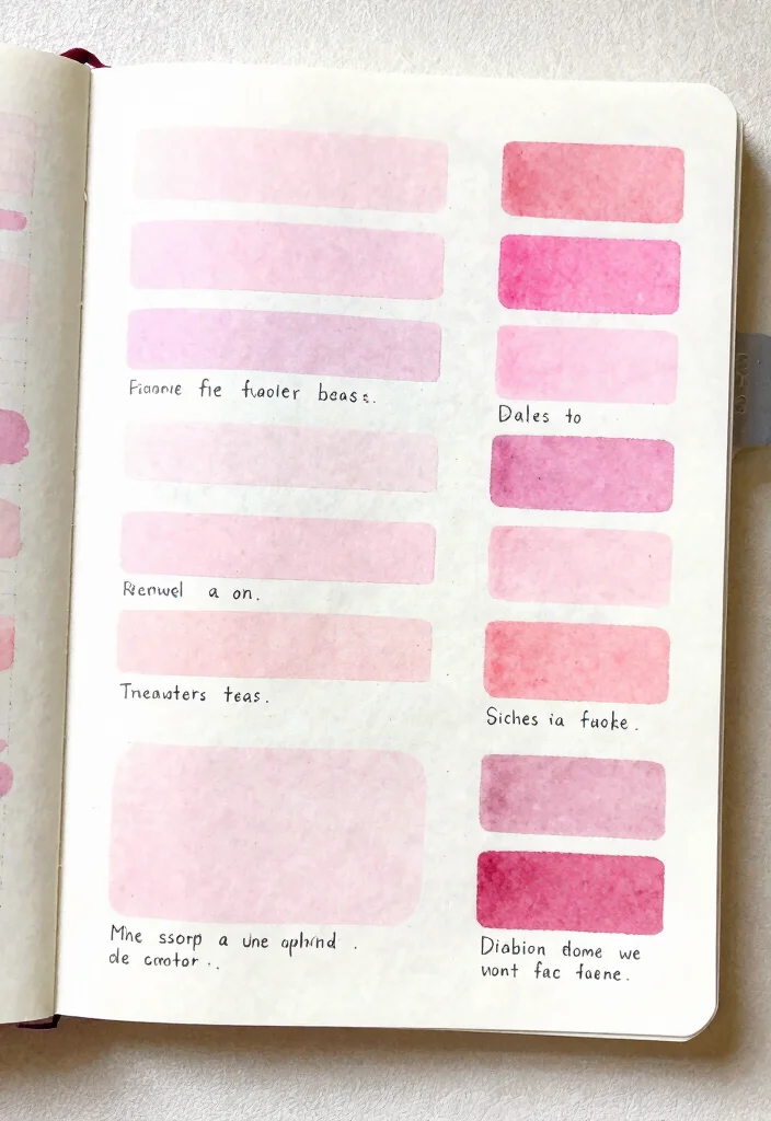 12 Pink Aesthetic Bullet Journal Ideas: Soft and Stylish - 10. Aesthetic Color Palette Page 1