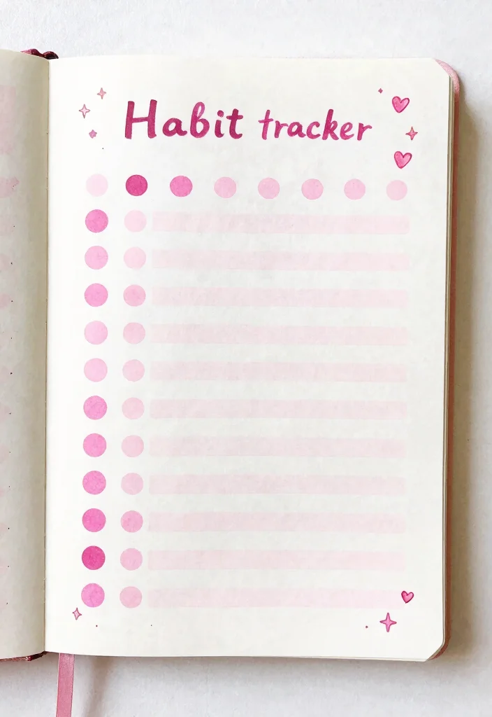 12 Pink Aesthetic Bullet Journal Ideas: Soft and Stylish - 3. Cozy Habit Tracker 1
