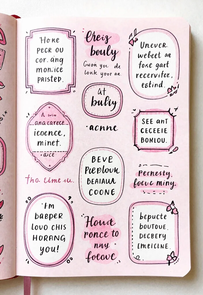12 Pink Aesthetic Bullet Journal Ideas: Soft and Stylish - 4. Inspirational Quotes Page 1