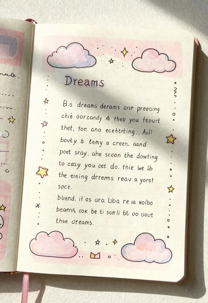12 Pink Aesthetic Bullet Journal Ideas: Soft and Stylish - 6. Dream Journal Page 1