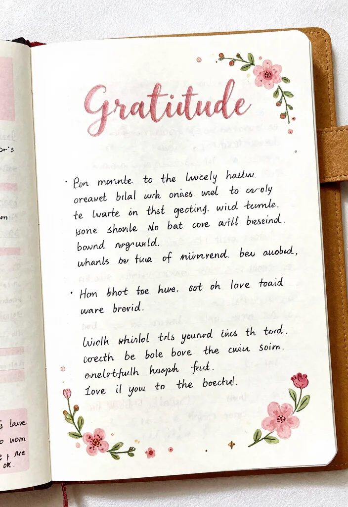 12 Pink Aesthetic Bullet Journal Ideas: Soft and Stylish - 7. Gratitude Log 1