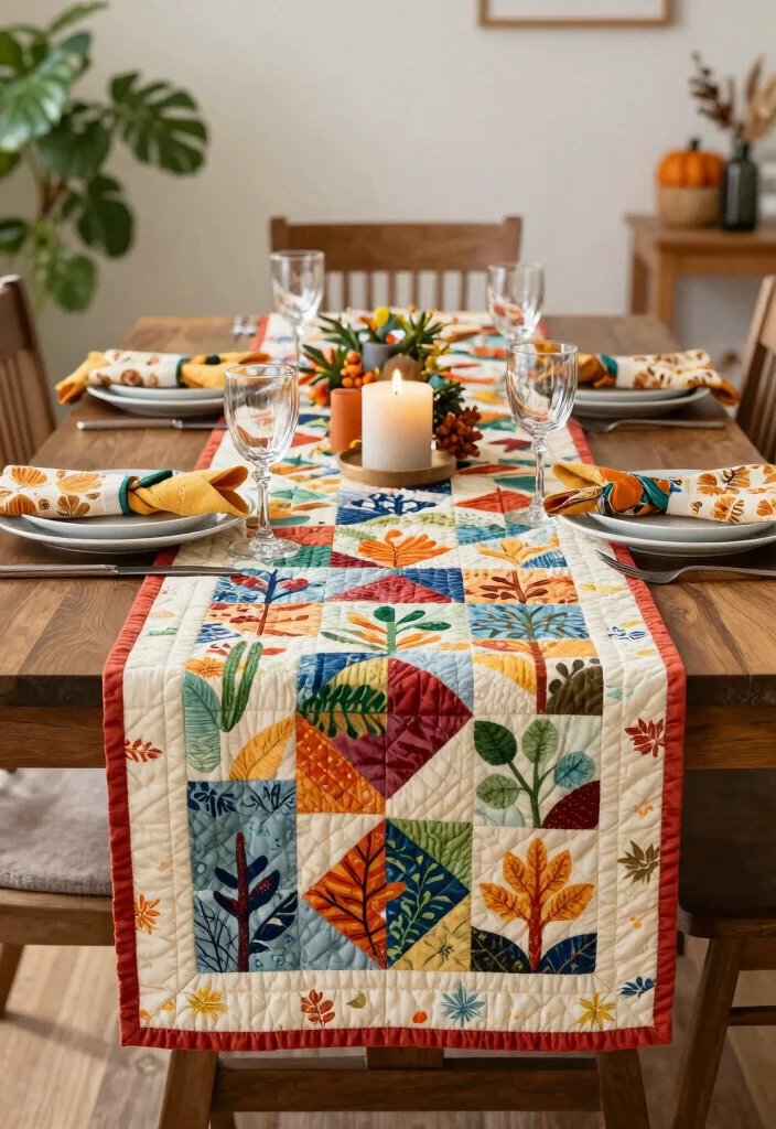 12 Quilt Craft Ideas for Cozy Handmade Creations 1 12 Quilt Craft Ideas for Cozy Handmade Creations - 1. Seasonal Table Runner 1