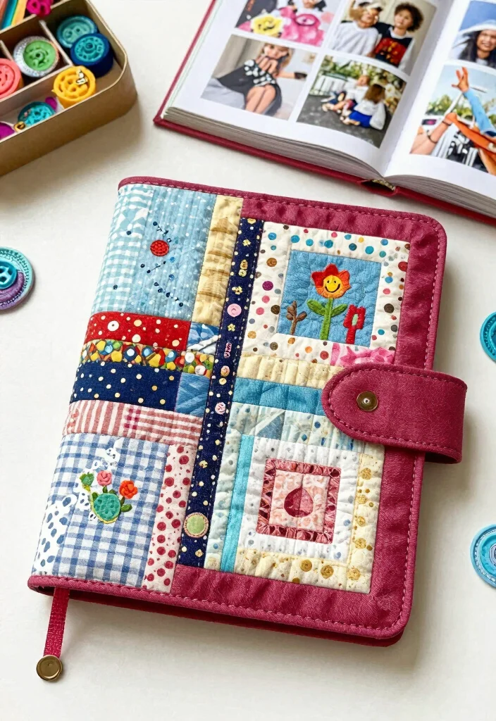 12 Quilt Craft Ideas for Cozy Handmade Creations 11 12 Quilt Craft Ideas for Cozy Handmade Creations - 11. Quilted Scrapbook Covers 1