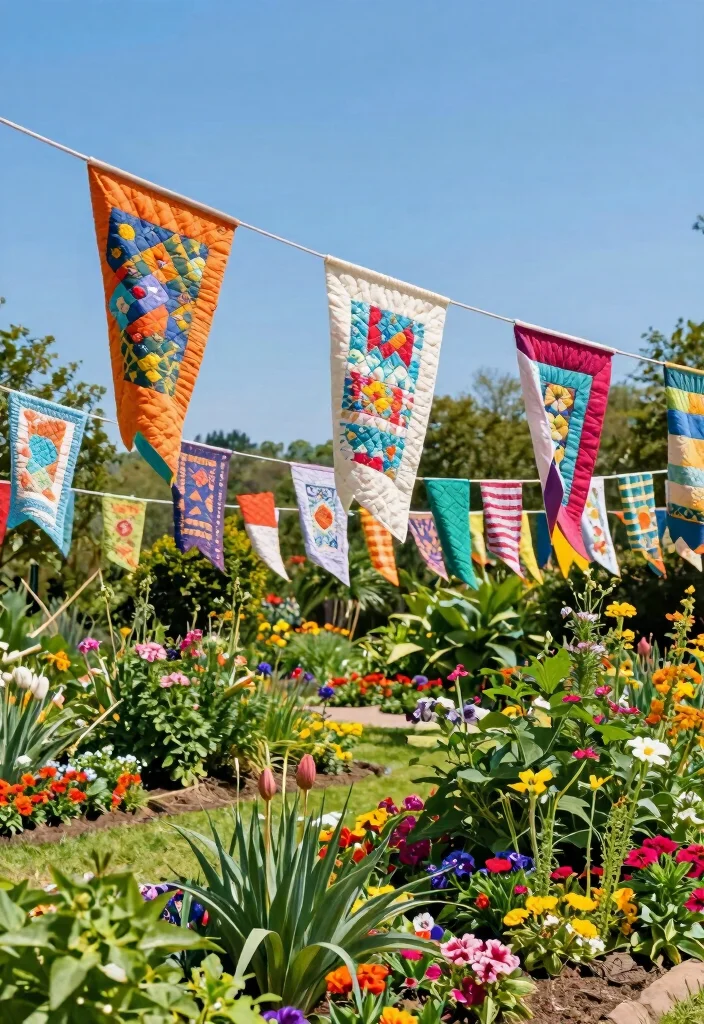 12 Quilt Craft Ideas for Cozy Handmade Creations 12 12 Quilt Craft Ideas for Cozy Handmade Creations - 12. Quilted Garden Flags 1