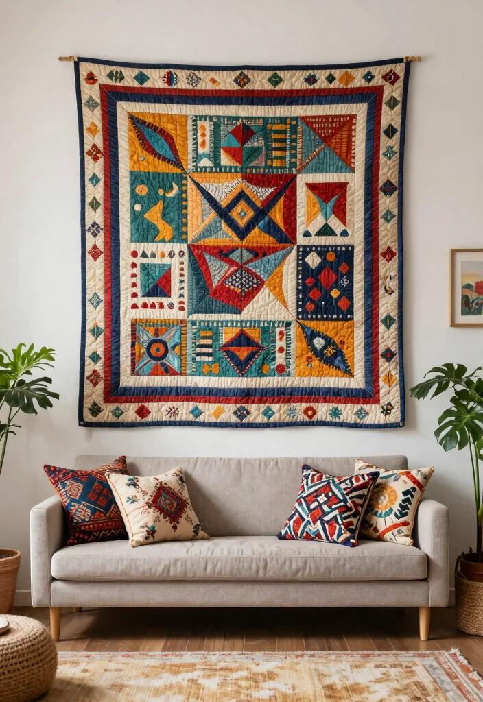 12 Quilt Craft Ideas for Cozy Handmade Creations 2 12 Quilt Craft Ideas for Cozy Handmade Creations - 2. Quilted Wall Hanging 1