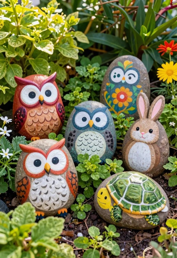 12 Rock Craft Ideas Easy Outdoor Friendly DIY Decor - 7. Animal Rock Pals 1