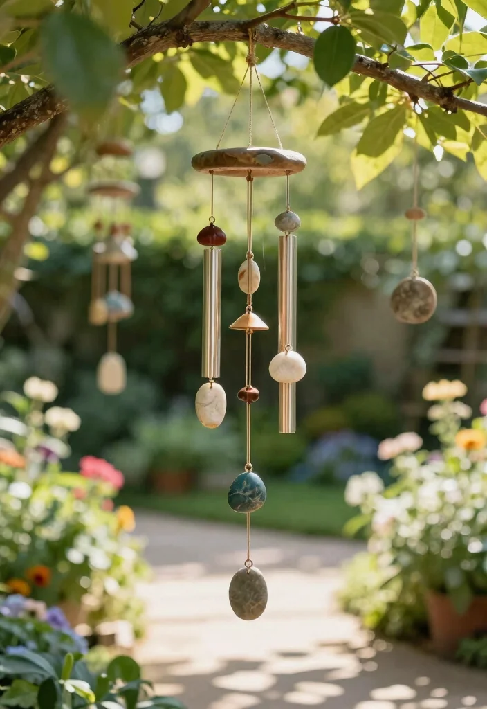 12 Rock Craft Ideas Easy Outdoor Friendly DIY Decor - 8. Rock Wind Chimes 1