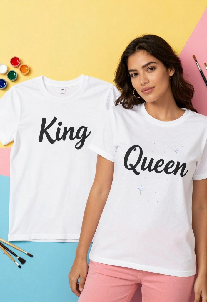 12 T Shirt Painting Ideas for Boyfriend He’ll Actually Wear - 11. Teaming Up for a Couple's Tee 1