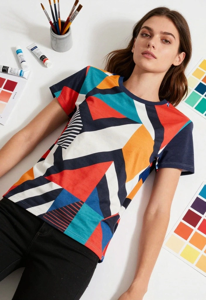 12 T Shirt Painting Ideas for Boyfriend He’ll Actually Wear - 9. Geometric Patterns 1