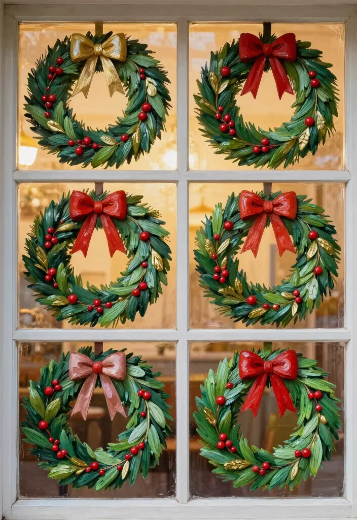 12 Window Painting Ideas Christmas That Instantly Feel Festive 10 12 Window Painting Ideas Christmas That Instantly Feel Festive - 10. Holiday Wreaths 1