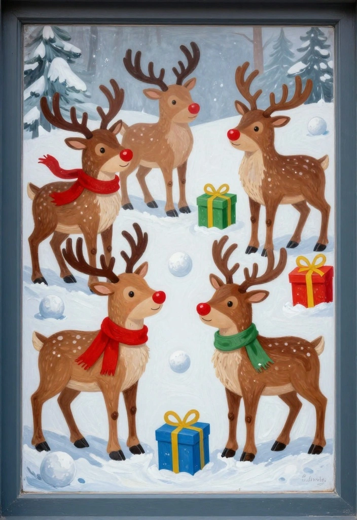 12 Window Painting Ideas Christmas That Instantly Feel Festive 11 12 Window Painting Ideas Christmas That Instantly Feel Festive - 11. Reindeer Games 1
