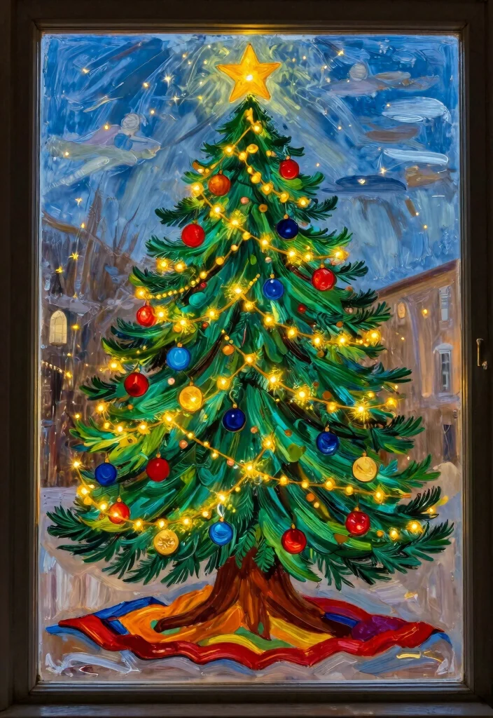12 Window Painting Ideas Christmas That Instantly Feel Festive 2 12 Window Painting Ideas Christmas That Instantly Feel Festive - 2. Christmas Tree Extravaganza 1
