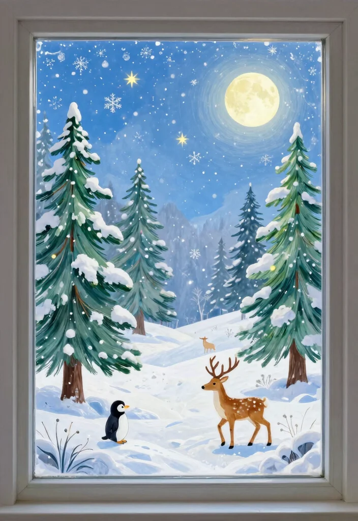 12 Window Painting Ideas Christmas That Instantly Feel Festive 4 12 Window Painting Ideas Christmas That Instantly Feel Festive - 4. Winter Wonderland Scene 1