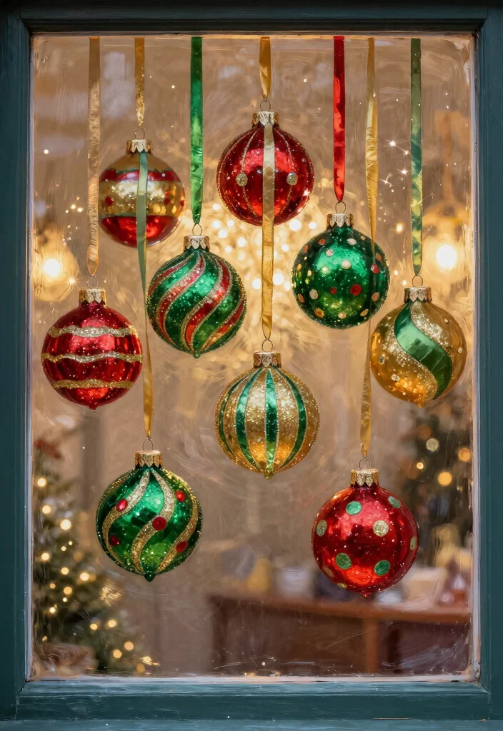 12 Window Painting Ideas Christmas That Instantly Feel Festive 7 12 Window Painting Ideas Christmas That Instantly Feel Festive - 7. Sparkling Ornaments 1