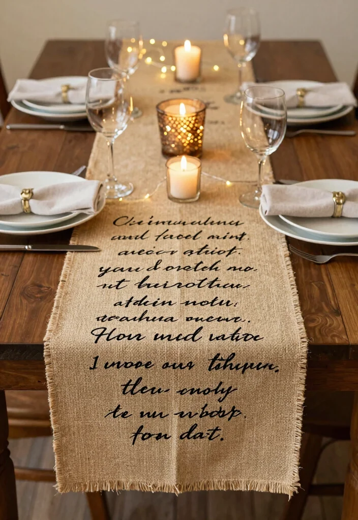 14 Anniversary Decoration Ideas at Home DIY and Romantic - 11. Customized Table Runner 1