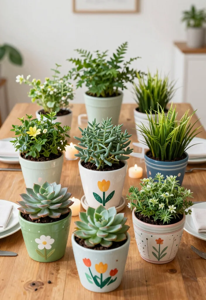 14 Anniversary Decoration Ideas at Home DIY and Romantic - 12. Potted Plants as Gifts 1