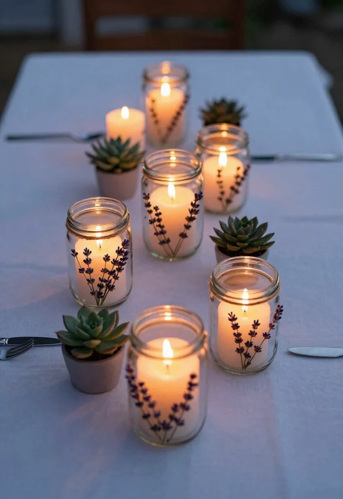 14 Anniversary Decoration Ideas at Home DIY and Romantic - 2. DIY Candle Centerpiece 1