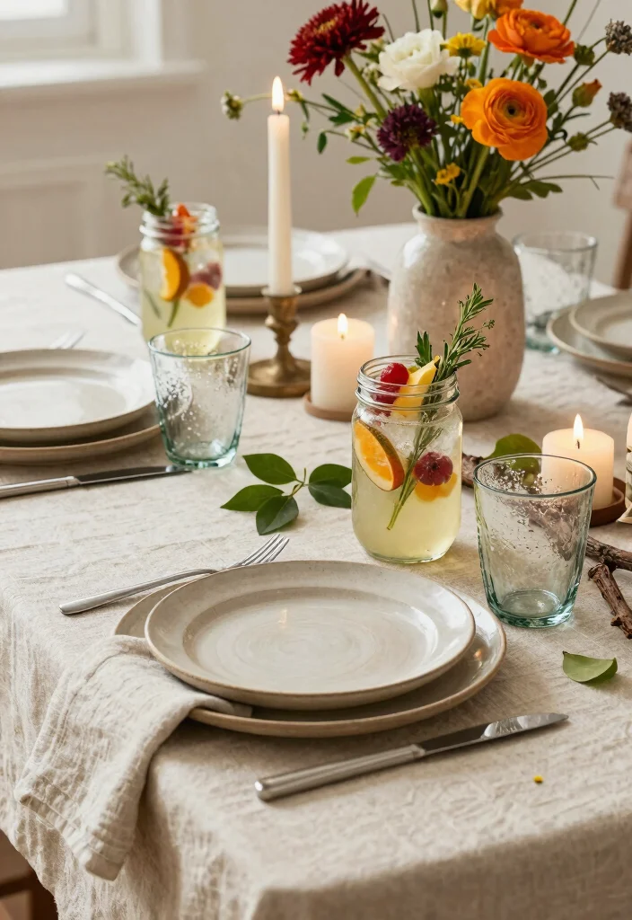 14 Anniversary Decoration Ideas at Home DIY and Romantic - 7. Eco-Friendly Table Settings 1