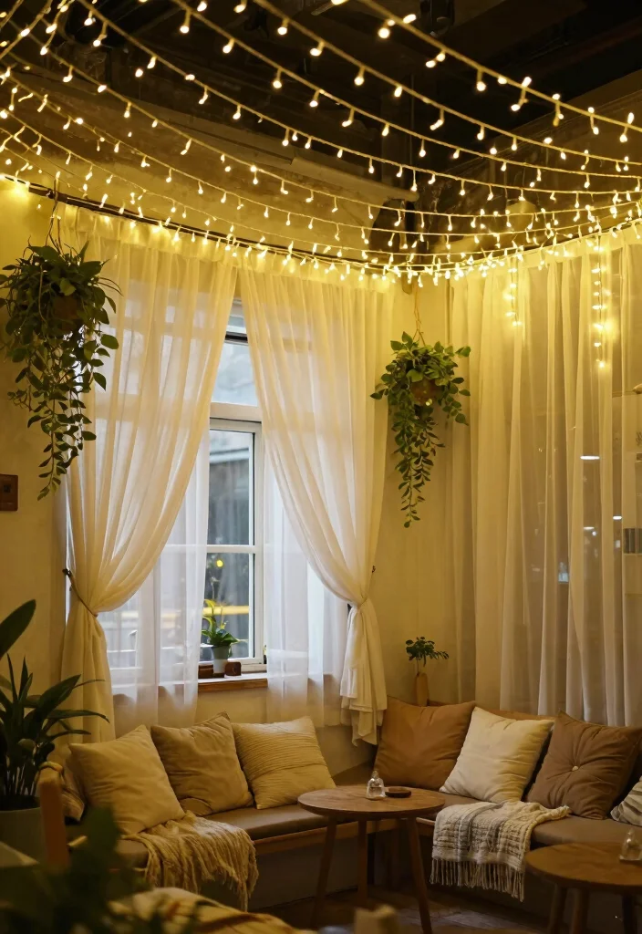 14 Anniversary Decoration Ideas at Home DIY and Romantic - 8. String Light Canopy 1