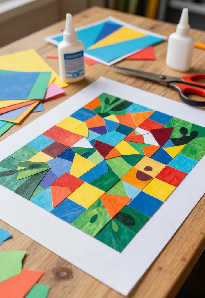 14 Art and Craft Ideas with Paper Simple and Creative 14. Paper Mosaics for Artistic Expression 0