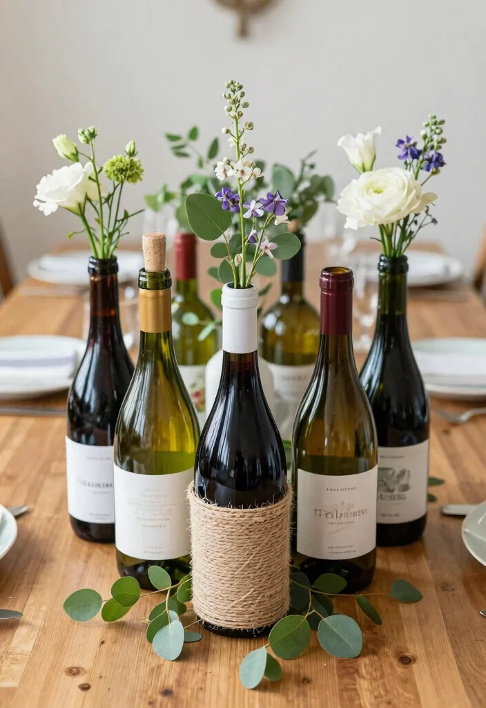 14 Best Out of Waste Decoration Ideas: Creative and Budget-Friendly - 4. Wine Bottle Vases 1