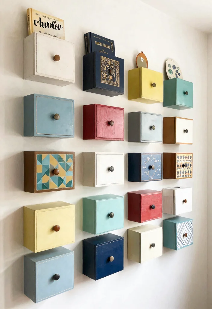 14 Best Out of Waste Decoration Ideas: Creative and Budget-Friendly - 8. Upcycled Drawer Shelves 1