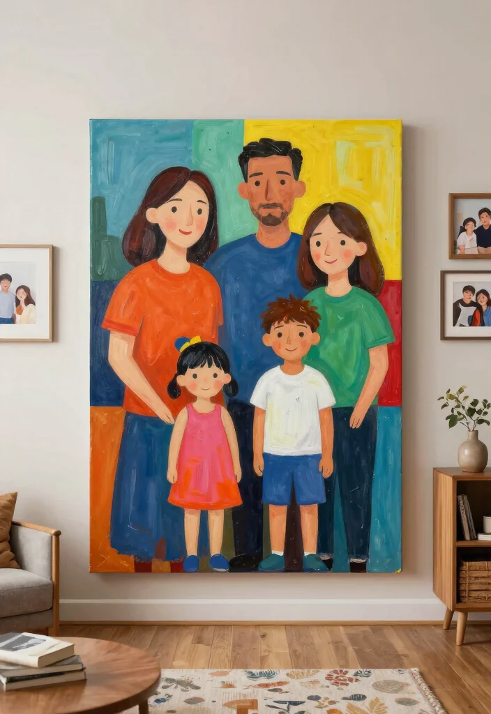 14 Canvas Painting Ideas for Living Room Wall Decor Easy DIY - 12. Personalized Family Portraits 1