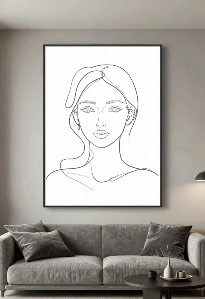14 Canvas Painting Ideas for Living Room Wall Decor Easy DIY - 7. Line Art 1