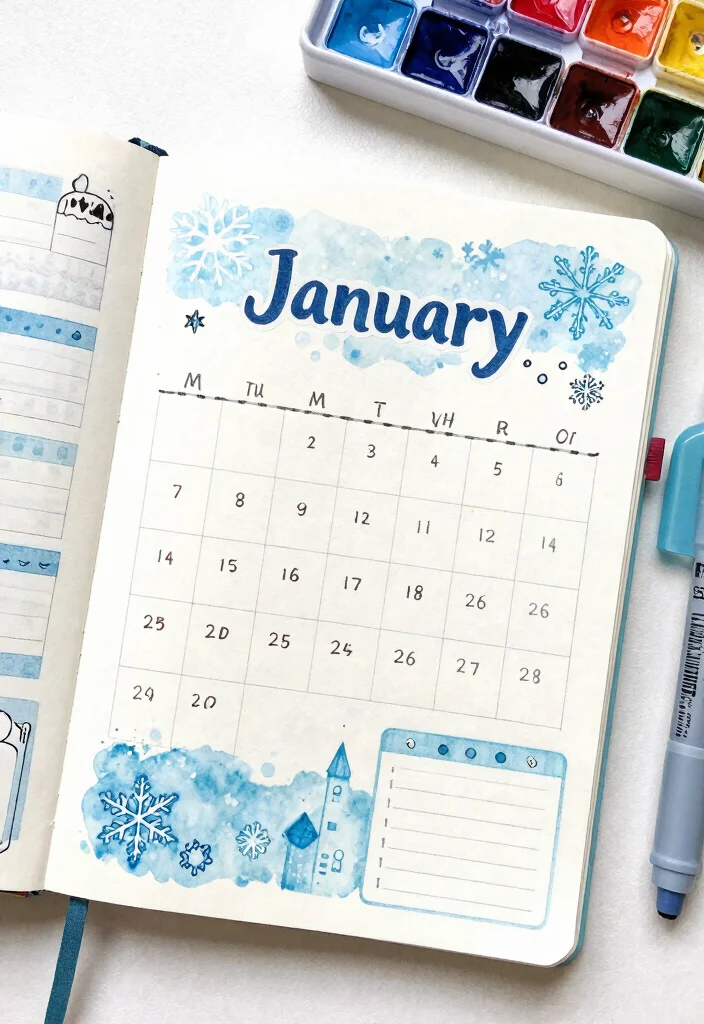 14 Colorful Journal Ideas to Make Every Page Pop - 13. Themed Monthly Pages 1