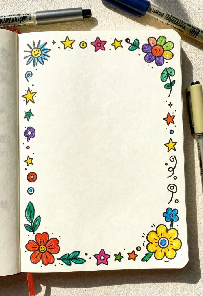 14 Colorful Journal Ideas to Make Every Page Pop - 3. Fun Doodle Borders 1