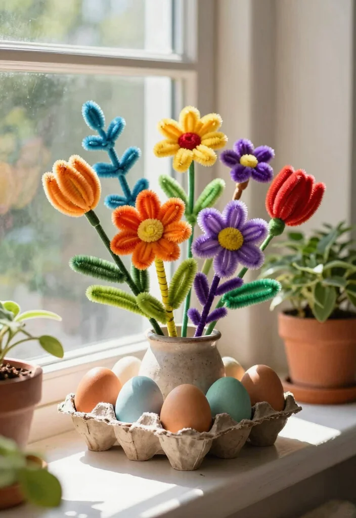 14 Craft Ideas from Waste Materials: Creative Recycling for Eco-Friendly Home Decor - 6. Egg Carton Flowers: Brighten Your Home 1