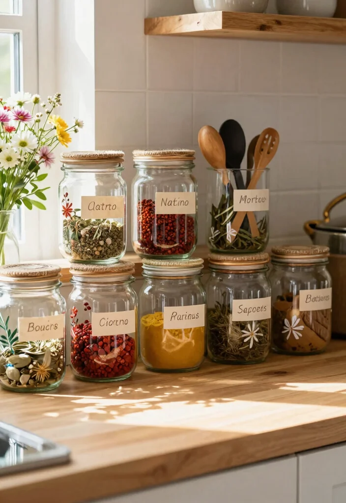 14 Craft Ideas from Waste Materials: Creative Recycling for Eco-Friendly Home Decor - 9. Jars for Storage: Beauty in Organization 1