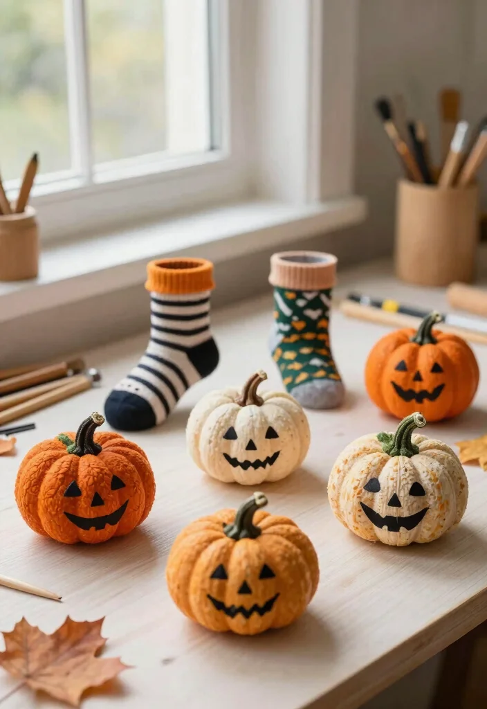 14 DIY Halloween Craft Ideas: Fun and Easy Eco-Friendly Projects - 1. Spooky Sock Pumpkins 1
