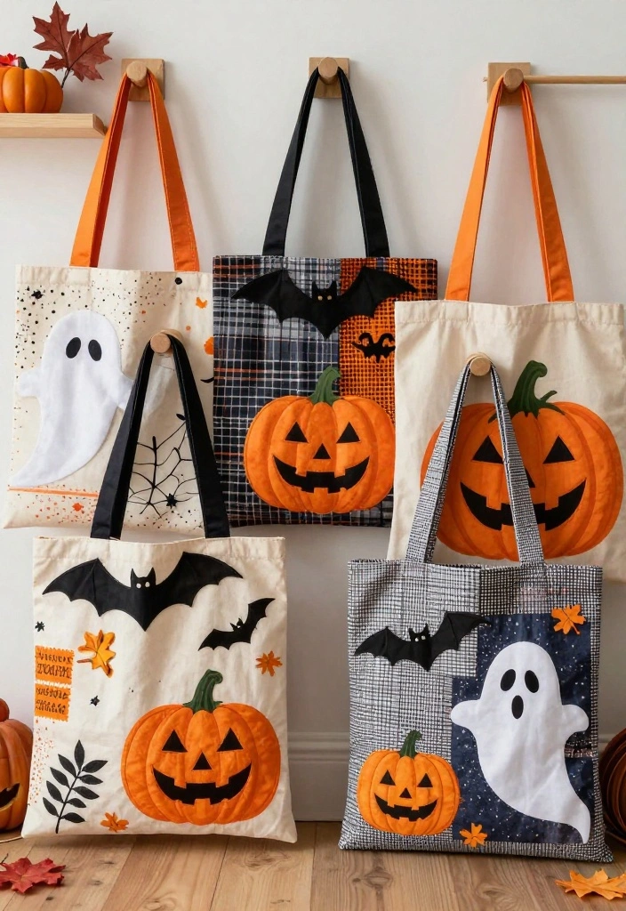 14 DIY Halloween Craft Ideas: Fun and Easy Eco-Friendly Projects - 13. Halloween Themed Tote Bags 1