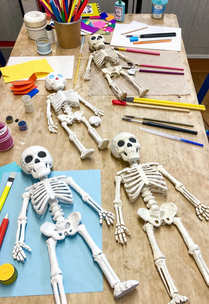 14 DIY Halloween Craft Ideas: Fun and Easy Eco-Friendly Projects - 6. Recycled Paper Mache Skeletons 1